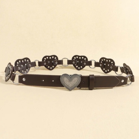 Black Heart Belt with Silver Accents - Picture 6 of 6